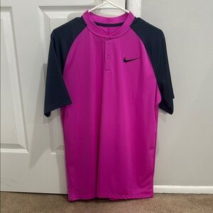 Nike Men's Polo Shirt in Pink and Black